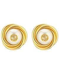 Gucci - Gold-tone Double G Faux Pearl Clip-on Earrings - Lyst