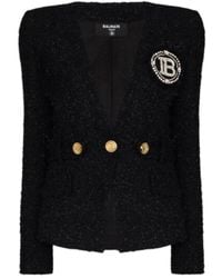 Balmain - Embellished Double-breasted Blazer - Lyst