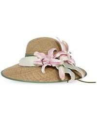 Gucci - Floral Detailed Wide Brim Hat - Lyst