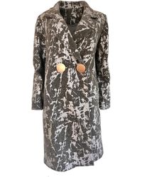 Cult Moda - Silver Print Wool Blend Trench Coat - Lyst