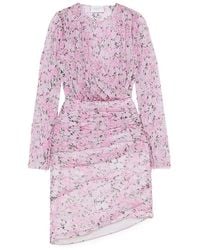 Giambattista Valli - Ruched Floral-print Silk-chiffon Mini Dress - Lyst