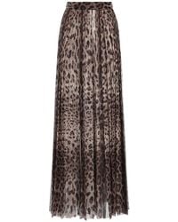 Dolce & Gabbana - Leopard-Print Chiffon Culottes - Lyst