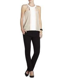 BCBGMAXAZRIA - Kayli Silk Color-blocked Cutout Top - Lyst