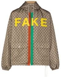 Gucci - Fake-not Print Nylon Jacket - Lyst