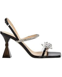 Mach & Mach - Crystal-embellished Patent Leather Slingback Sandals - Lyst