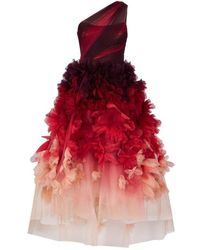 Marchesa - One Shoulder Floral Dress - Lyst