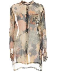 Dries Van Noten - Floral Print Silk Chiffon Shirt - Lyst
