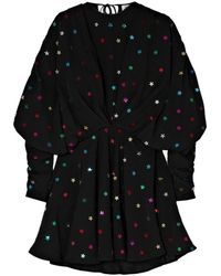 The Attico - Gathered Sequin-embellished Crepe De Chine Mini Dress - Lyst