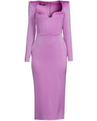 Alex Perry - Sweetheart Bustier Satin-crepe Midi Dress - Lyst