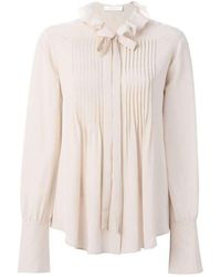 Chloé - Albaster Bow Detail Silk Shirt - Lyst