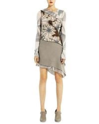 BCBGMAXAZRIA - Asymmetrical Silk Dress - Lyst