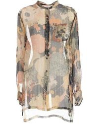 Dries Van Noten - Floral Print Silk Chiffon Shirt - Lyst