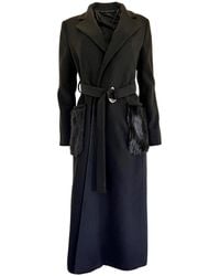 Cult Moda - Black Classic Coat With Faux Fur Pockets - Lyst