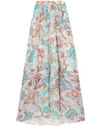 Etro - Pleated Floral-print Silk-georgette Maxi Skirt - Lyst
