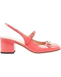 Gucci - Horsebit 55 Patent Leather Slingback Pumps - Lyst