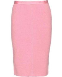 Nina Ricci Pink Textured Pencil Skirt