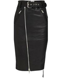 Balenciaga - Leather Pencil Skirt Fr 38 (us 8) - Lyst