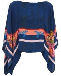 BCBGMAXAZRIA - Kei Scarf Print Poncho Top - Lyst