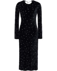 Miu Miu - Open-back Crystal-embellished Crushed-velvet Midi Dress It 38 - Lyst