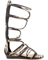 bcbg black flat sandals