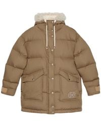 Gucci - Padded Puffer Jacket With Faux Fur Hood - Lyst