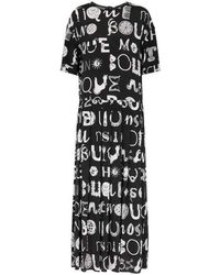 Moschino - Typography-print Silk Blend Maxi Dress Us 8 - Lyst