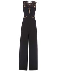 BCBGMAXAZRIA Laden Blocked Sleeveless Jumpsuit Srx9c559-001 - Black