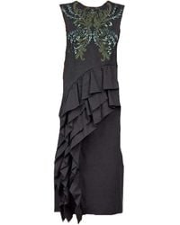 Dries Van Noten - Sequinned Asymmetric Ruffle Cotton Dress Fr 38 (us 8) - Lyst