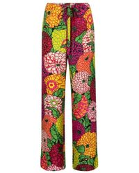 Gucci - X Ken Scott Floral Silk Straight Pants - Lyst