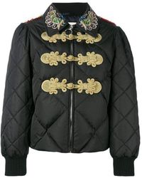 Gucci - Embroidered Quilted Bomber Jacket It 38 (us 2) - Lyst