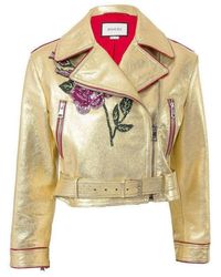 Gucci - Leather Short Biker Jacket It 40 (us 4) - Lyst