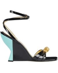 Gucci - Two-toned Embellished Wedge Sandals - Lyst