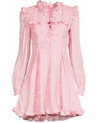 Alessandra Rich - Butterfly Jacquard Silk Mini Dress - Lyst