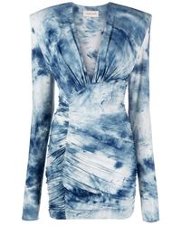 Alexandre Vauthier - Tie-dye Print Ruched Mini Dress - Lyst