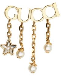 Gucci - Script Logo Stud Single Earring - Lyst