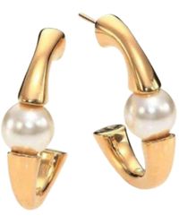 Chloé - Darcey Swarovski Pearls Plated Brass Half Hoop Earrings - Lyst