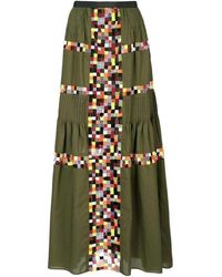 Sacai - Military Embroidered Long Skirt - Lyst