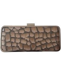 BCBGMAXAZRIA - Faux Leather Croc-effect Frame Clutch - Lyst