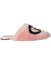 Gucci - Interlocking G Faux Fur Slippers In Pink - Lyst