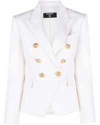 Balmain - Double Breasted Tailored Wool Blazer - Lyst