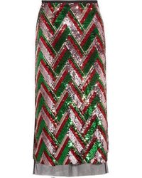 Gucci - Sequinned Tulle Midi Skirt - Lyst