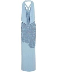 Versace - Leather Cutout Lace Embellished Gown Fr 40 (us 10) - Lyst