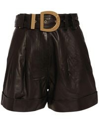 Balmain - Leather High-waist Belted Pants - Lyst