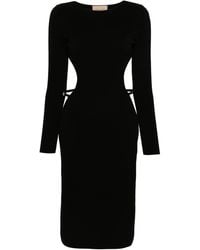 Gucci - Cotton And Silk Midi Dress With Crystal G Square - Lyst