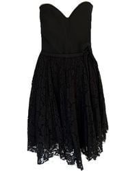 Valentino - Strapless Sweetheart Lace Cocktail Dress - Lyst
