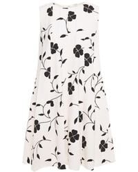 Oscar de la Renta - Botanical Print Wool Mini Dress - Lyst
