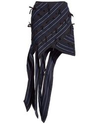 Self-Portrait - Pinstripe Ribbon Asymmetric Panelled Mini Skirt Uk 8 - Lyst