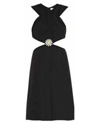 Christopher Kane - Black Daisy Cut-away V-neck Dress - Lyst
