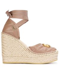 Gucci - Leather Platform Espadrilles - Lyst