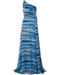 BCBGMAXAZRIA - Stella One Shoulder Dreamy Print Silk Dress - Lyst